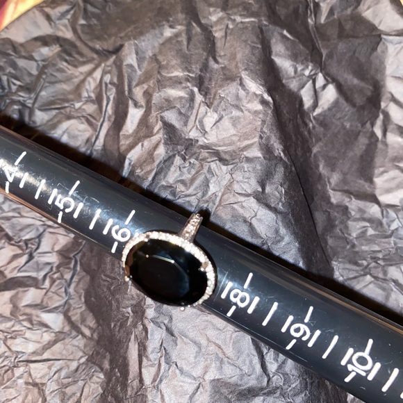 18k white gold plated Black Onyx w/ white … - Picture 8 of 8